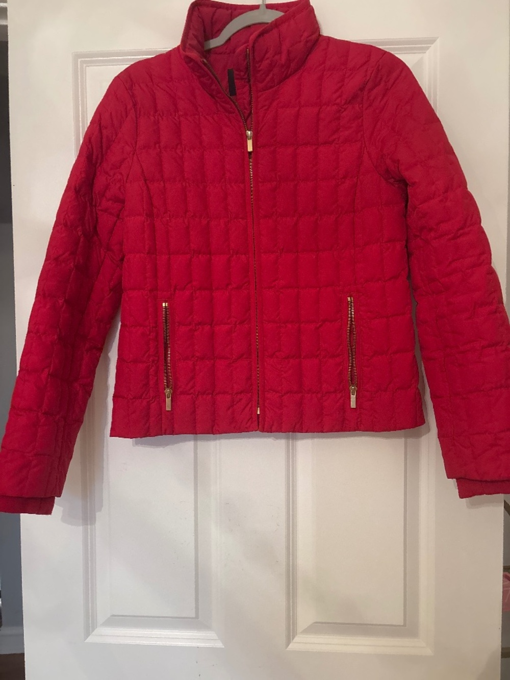 JCrew red puffy coat